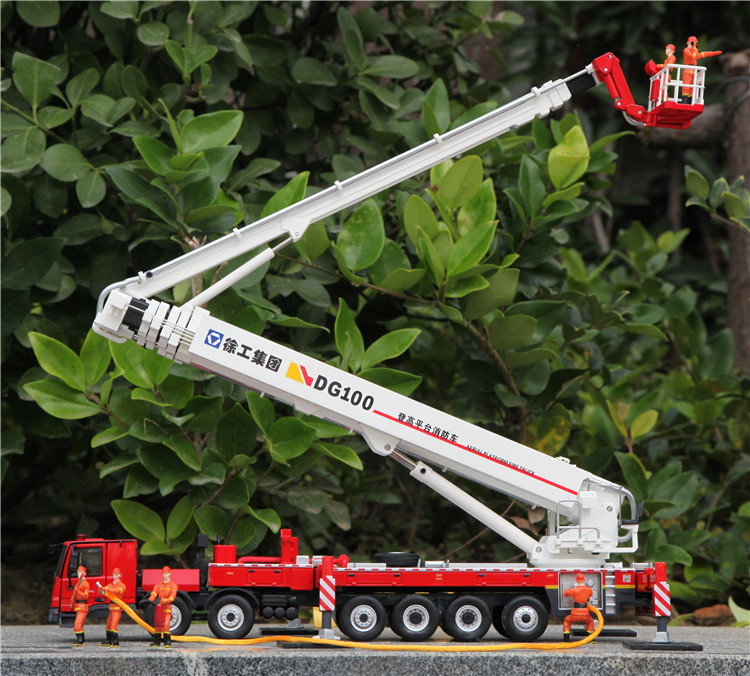 XCMG fire fighting truck DG100 aerial platform fire truck model toy for sale